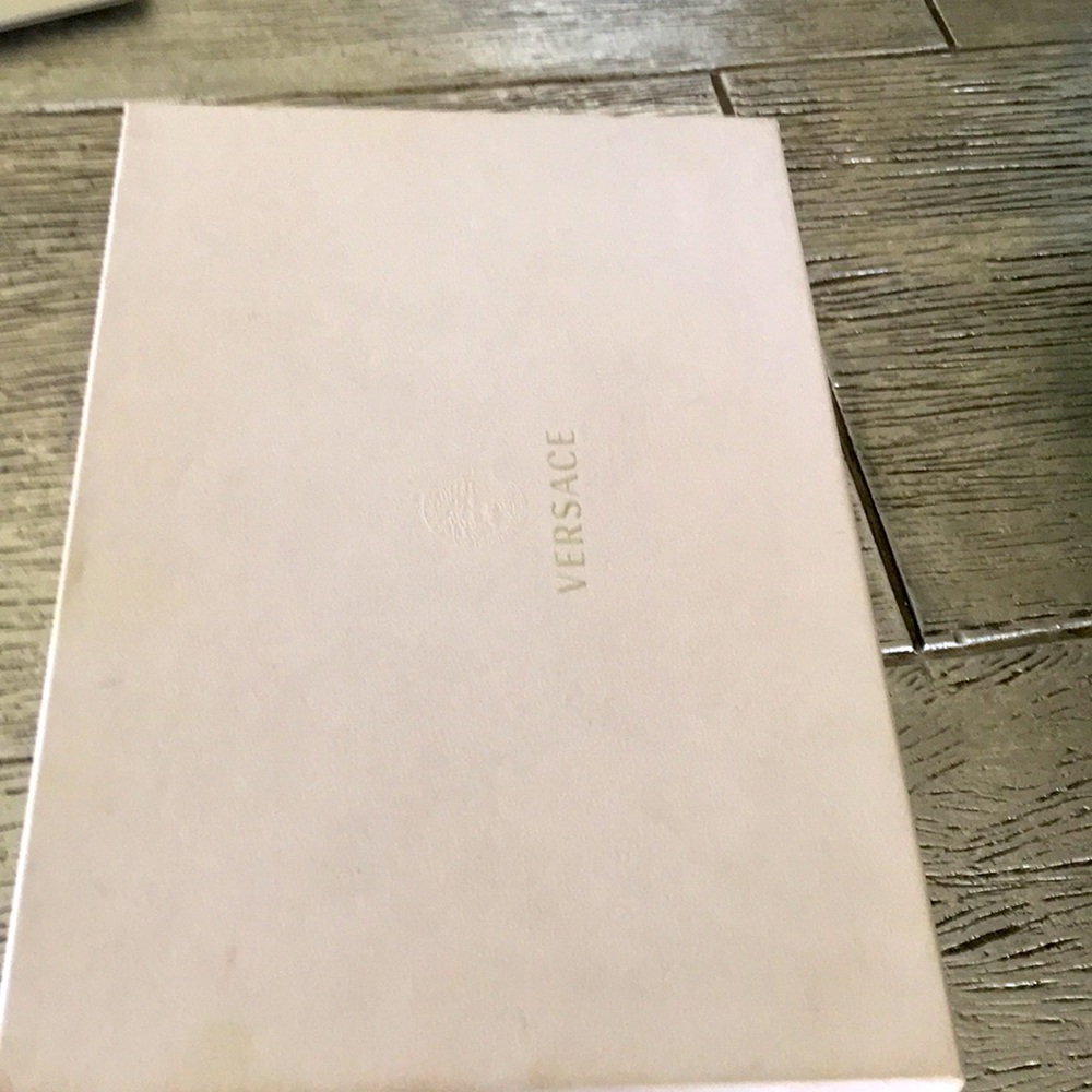 AuthVersace white gold sandals size 5.5 perfect 6